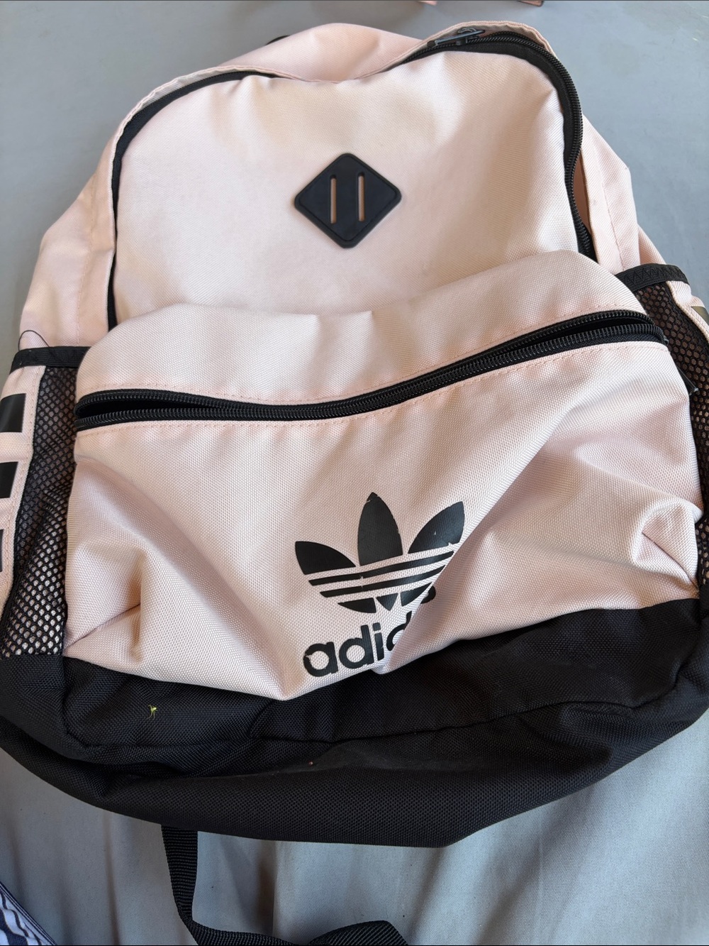 adidas Pale Pink and Black Trefoil Backpack